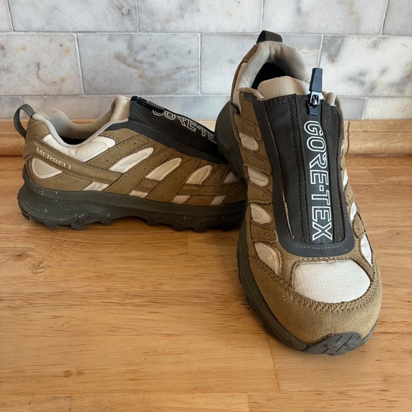 Merrell Shoes - Merrell Moab Speed Zip GORE-TEX Womens 9 Coyote Olive J005320 Hiking Shoes